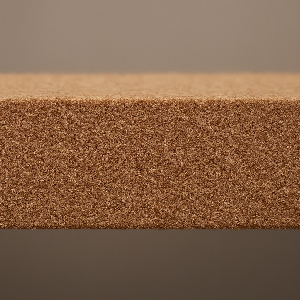 MDF fibreboard edge close-up