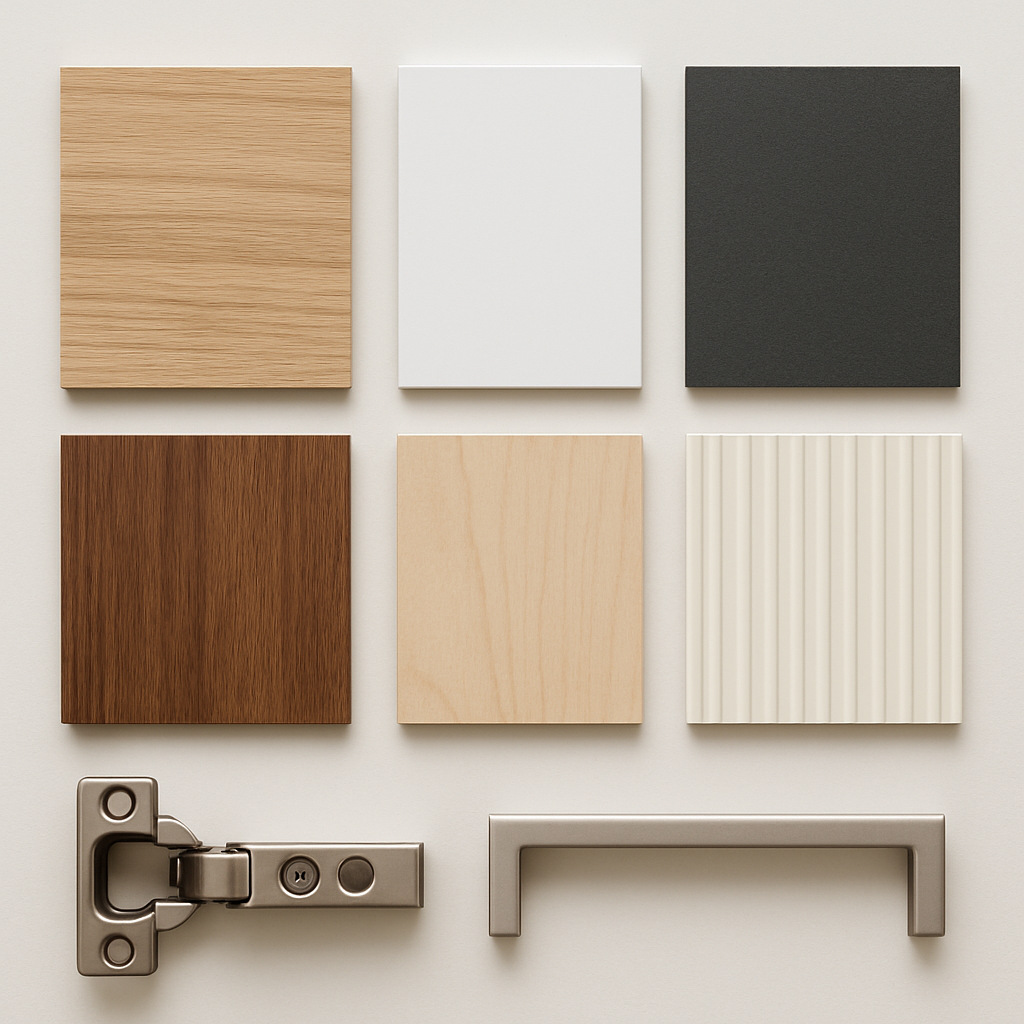 Wardrobe material and finish samples